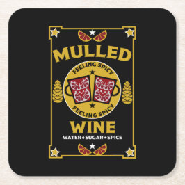 Julmullad Red Vin Underlägg Papper Kvadrat