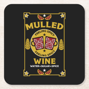 Julmullad Red Vin Underlägg Papper Kvadrat