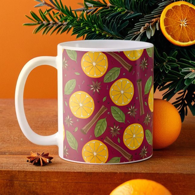 Julmullad vin kryddburgundi kaffemugg (Christmas mulled wine spicy burgundy coffee mug)