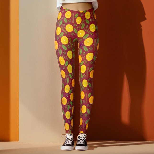 Julmullad vin kryddburgundi leggings (Christmas mulled wine spicy burgundy leggings)