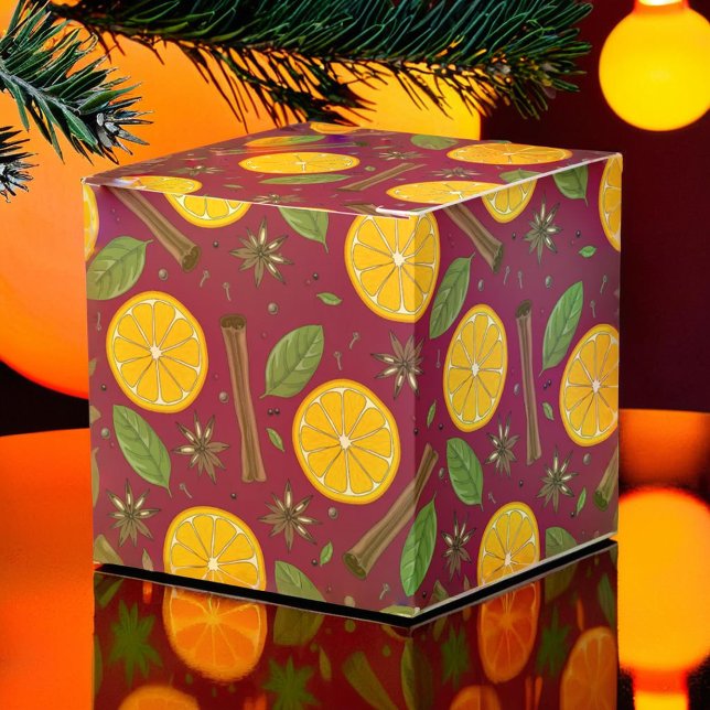Julmullad vin kryddburgundi presentaskar (Christmas mulled wine spicy burgundy favor boxes)