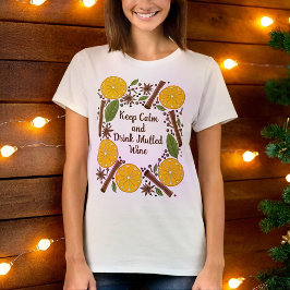 Julmullad vin-kryddig vit t shirt