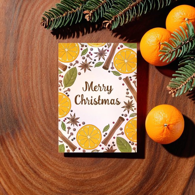 Julmullat vin-kryddkort - Flat Helgdag Julkort (Christmas mulled wine spicy Flat Holiday Card)