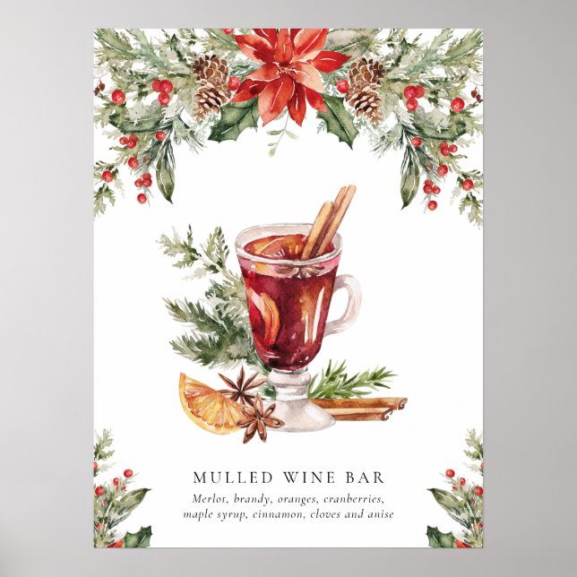 Julmullat Vin Pub Namnteckning Drink-tecken Poster (Framsidan)