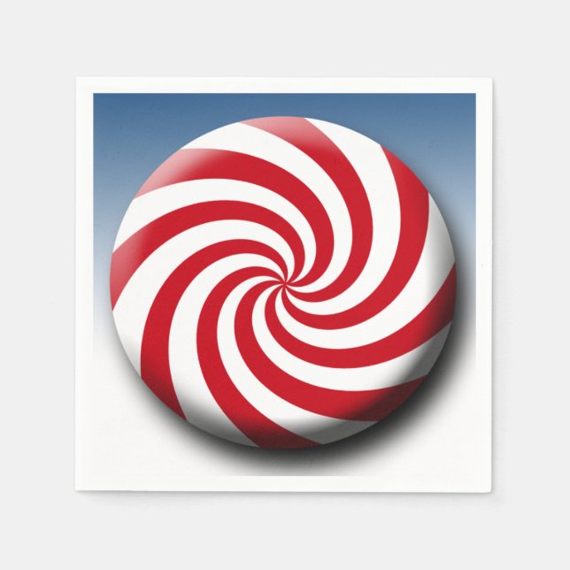 Julmunnen Design Red White Helgdag Färg Pappersservett (Framsidan)