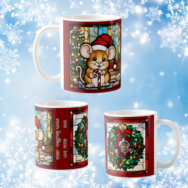 Julmus Fals Glasmosaik Anpassningsbar Kaffemugg (Skapare uppladdad)
