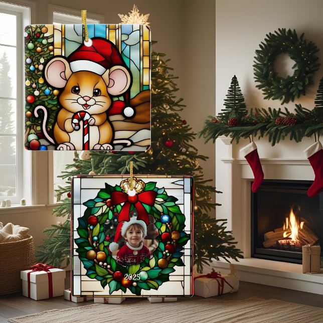 Julmus Fals Glasmosaik Julgransprydnad Keramik (Skapare uppladdad)