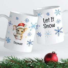 Julmus Låt det snöa Blue Snöflingor Kaffemugg