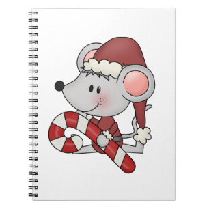Julmus med candy cane anteckningsbok med spiral