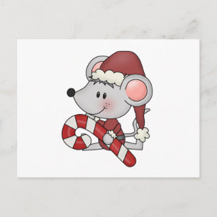 Julmus med Candy cane Helg Vykort