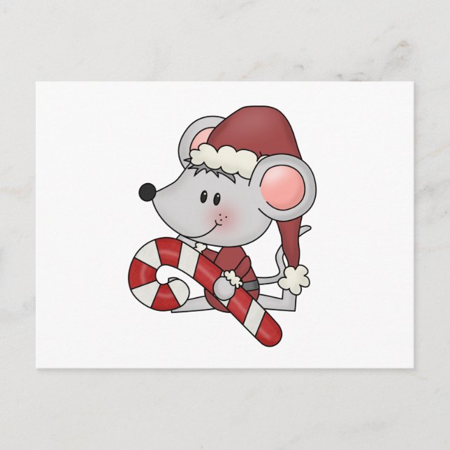 Julmus med Candy cane Helg Vykort (Framsida)