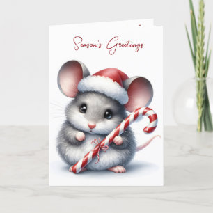 Julmus med Candy cane Helgkort
