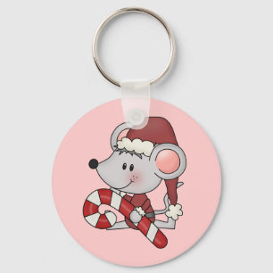 Julmus med candy cane nyckelring