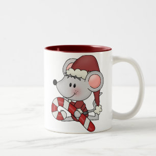 Julmus med candy cane Två-Tonad mugg