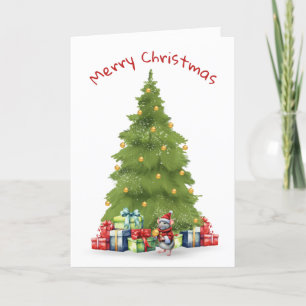 Julmus med ornament helgkort