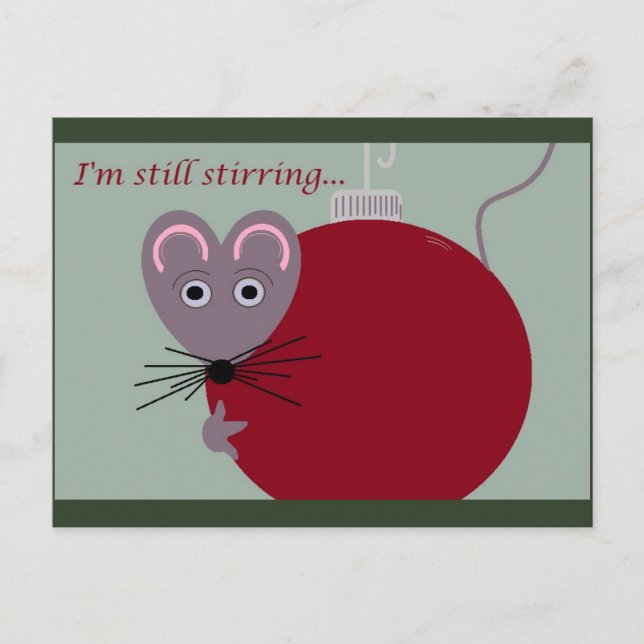 Julmus med prydnad rör fortfarande på sig vykort (Framsida)