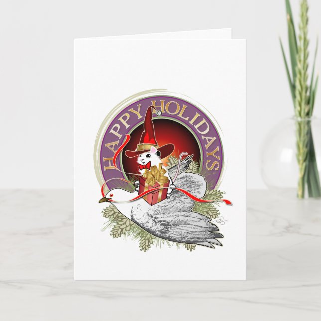 Julmus på Vingarna på en duva Helgkort (Framsida)