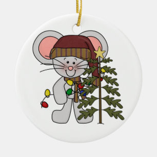 Julmus som dekorerar träd julgransprydnad keramik