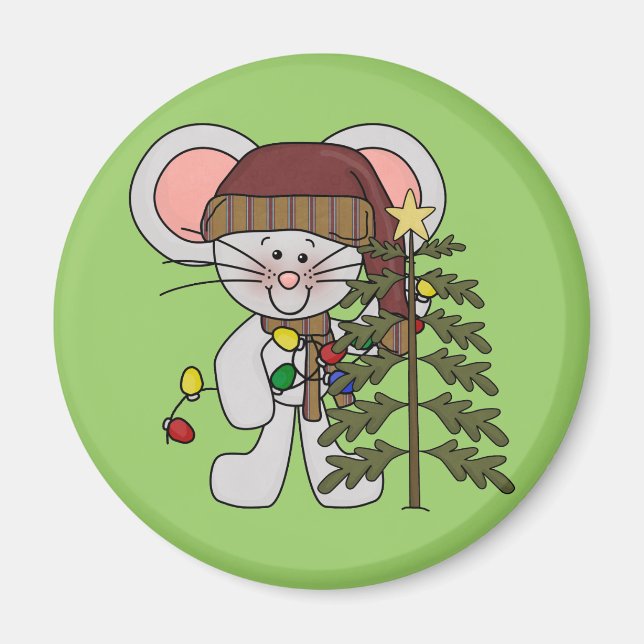 Julmus som dekorerar träd magnet (Framsidan)