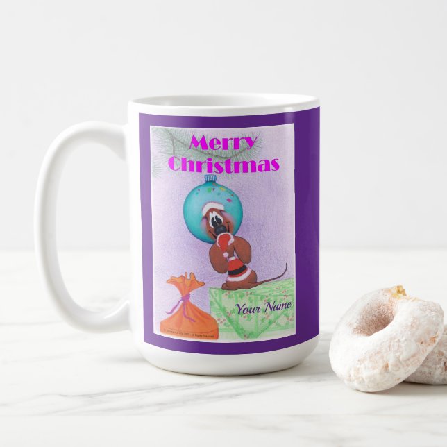 Julmus som önskar God Jul  Kaffemugg (Med munk)