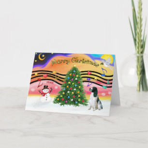 Julmusik 2 - Engelska Springer (BW) Helgkort