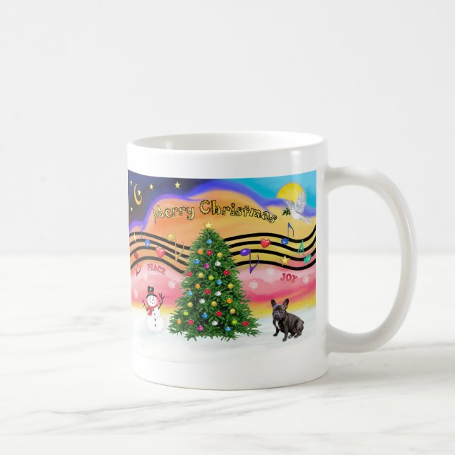 Julmusik 2 - Fransk Bulldog (svart 10) Kaffemugg (Höger)