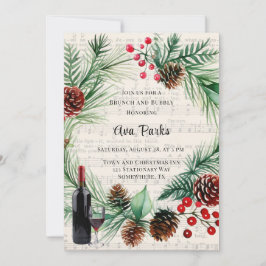 Julmusiken Red Berry WandeBrunch och Bubly Inbjudningar