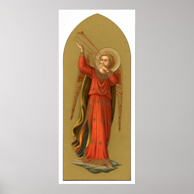 Julmusiker Änglar, Vintage Renaissance Poster (Framsidan)