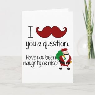 Julmustasch Santa stygga Nice Helgkort