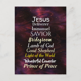 Julnamn på Jesus Helg Vykort