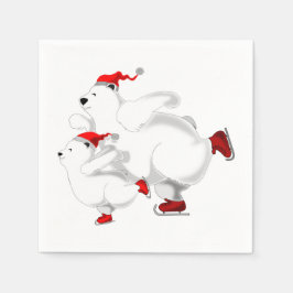 Julnapkins med Lycklig Bear Family Pappersservett