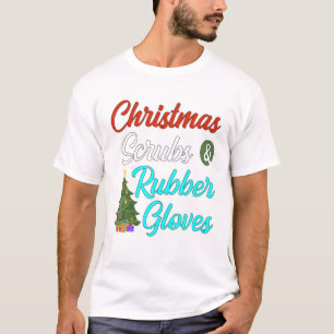 Julnäsdukar, gummihandskar med Träd T Shirt