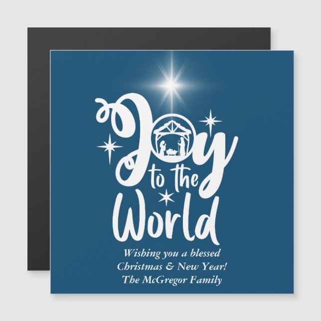 Julnativitet Joy till World Magnetic Card (Fram/baksida)