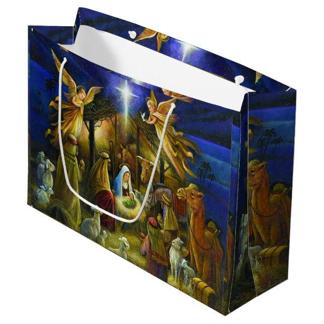 Julnativitet Jumbo Gift-Bag (Framsidan Vinklad)