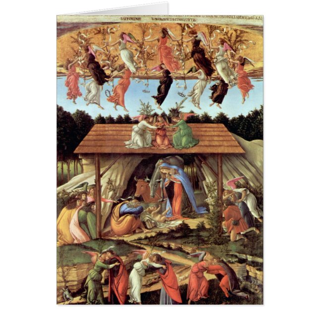 Julnativitet, Kristi födelse av Botticelli Hälsningskort (Framsidan)