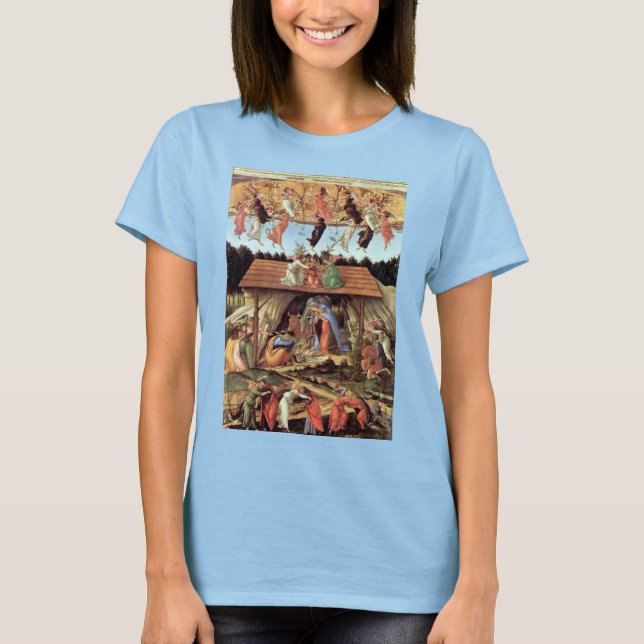 Julnativitet, Kristi födelse av Botticelli T Shirt (Framsida)