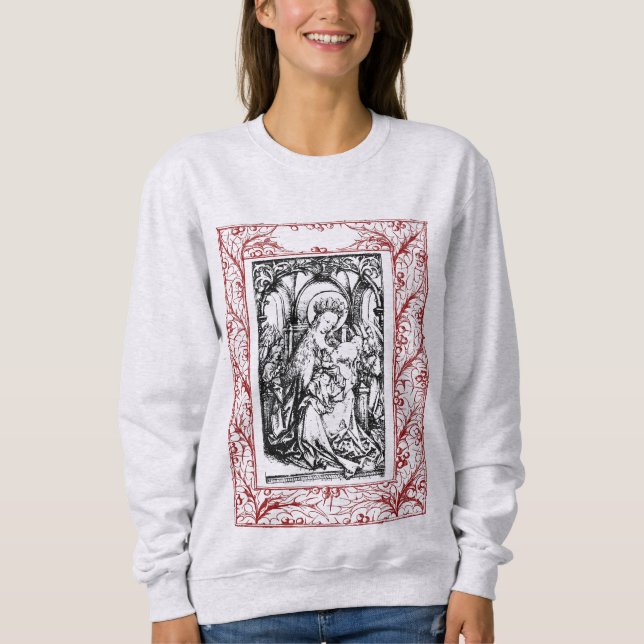 Julnativitet Madonna och Child Holly Gräns T Shirt (Framsida)