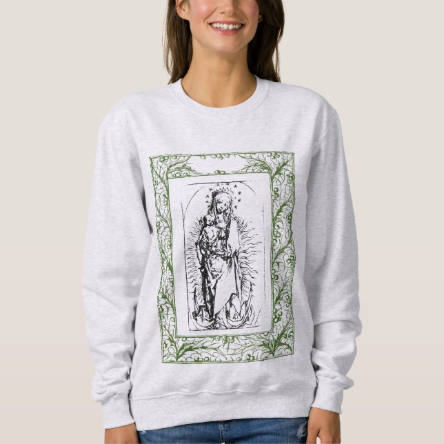 Julnativitet Madonna och Child Holly Gräns T Shirt (Framsida)