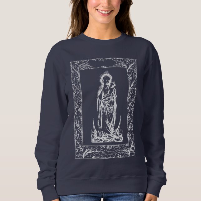 Julnativitet Madonna och Child Holly Gräns T Shirt (Framsida)
