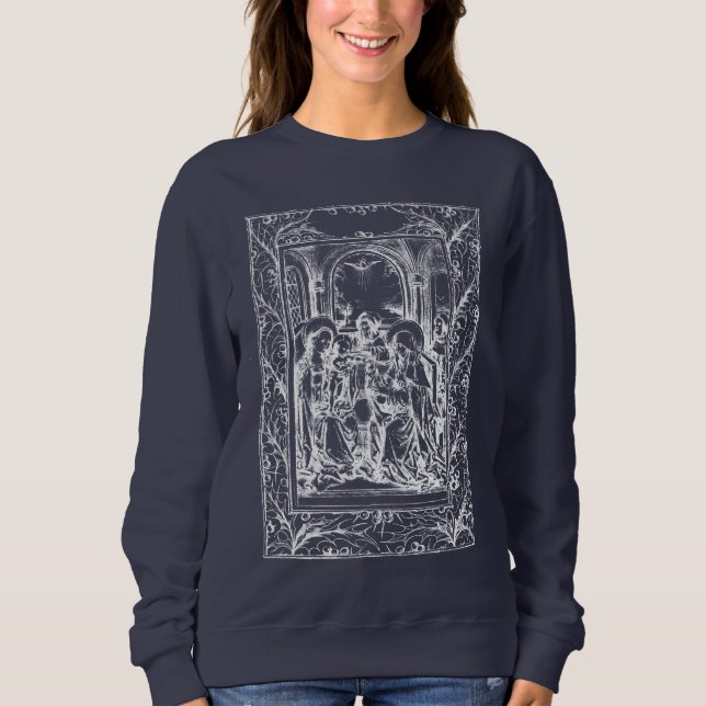 Julnativitet Madonna och Child Holly Gräns T Shirt (Framsida)