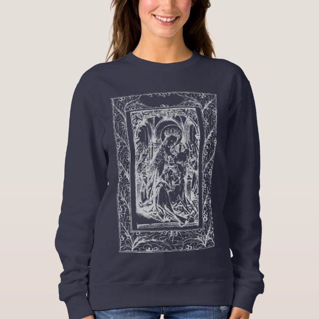 Julnativitet Madonna och Child Holly Gräns T Shirt (Framsida)