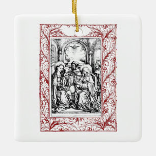 Julnativitet Madonna och Child Holly Julgransprydnad Keramik