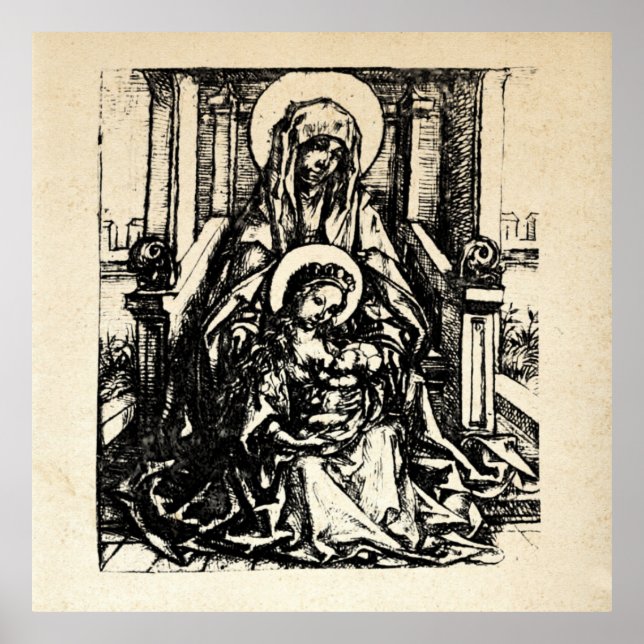 Julnativitet Madonna och Child Virgin Mary Poster (Framsidan)