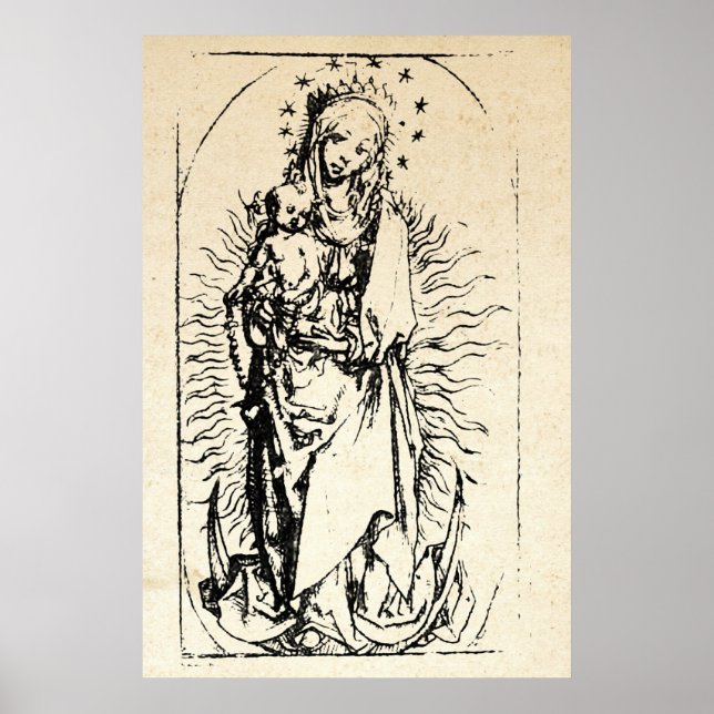 Julnativitet Madonna och Child Virgin Mary Poster (Framsidan)