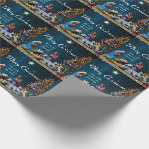 Julnativitet med citat presentpapper
