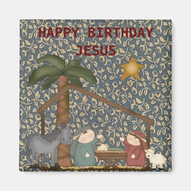 Julnativitet Scene Baby Jesus Magnet (Framsidan)