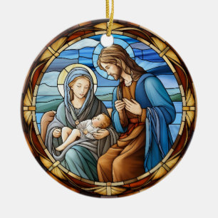 Julnativitetsscenen Glaslagat Julgransprydnad Keramik