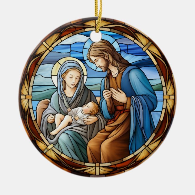Julnativitetsscenen Glaslagat Julgransprydnad Keramik (Framsidan)