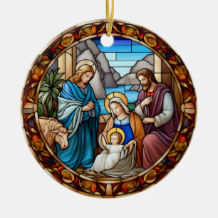 Julnativitetsscenen Glaslagat Julgransprydnad Keramik