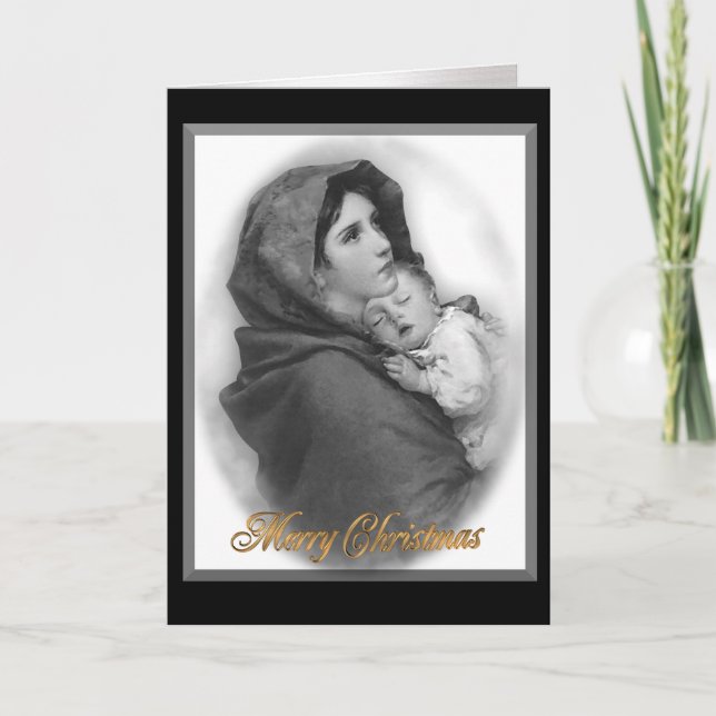 Julnativity det Modonna religiösakortet Helgkort (Framsida)